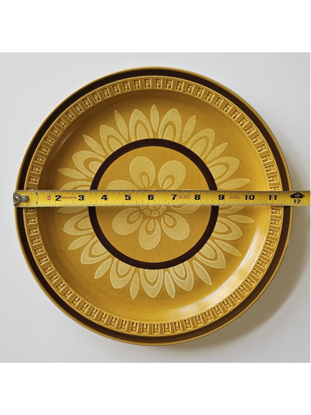 Vintage Suzuka Stone Mosaic Brown Round Platter Plate - Pattern 2503 - Picture 3 of 8